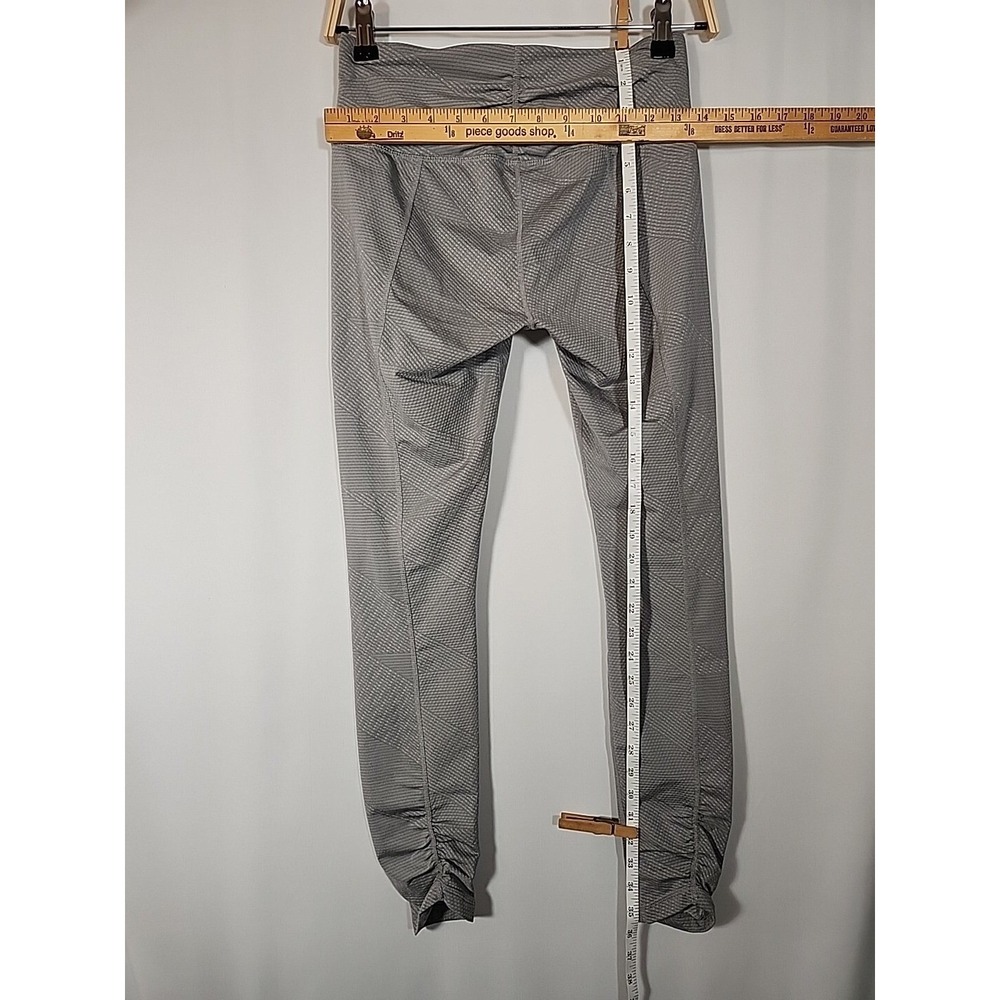 Prana Misty Legging Cropped Ruched Cuff High Rise Stretch Grey Textured Womens S - Picture 10 of 12